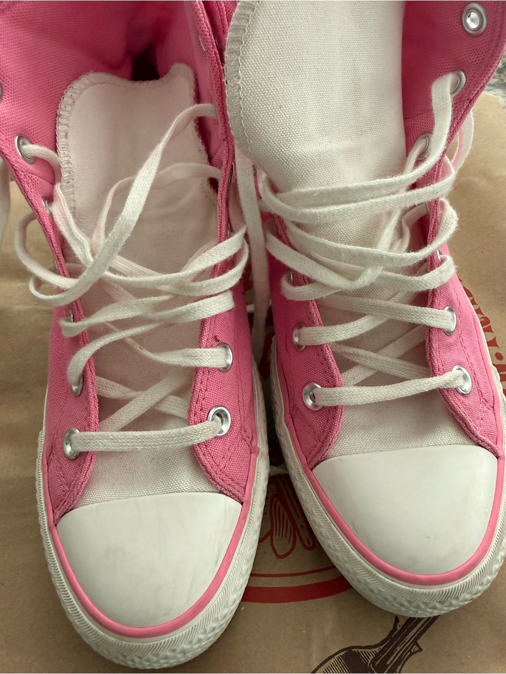 Converse Chuck Taylor All Star High Top Pink Canvas Sneakers Women’s 8.5 - Picture 3 of 8